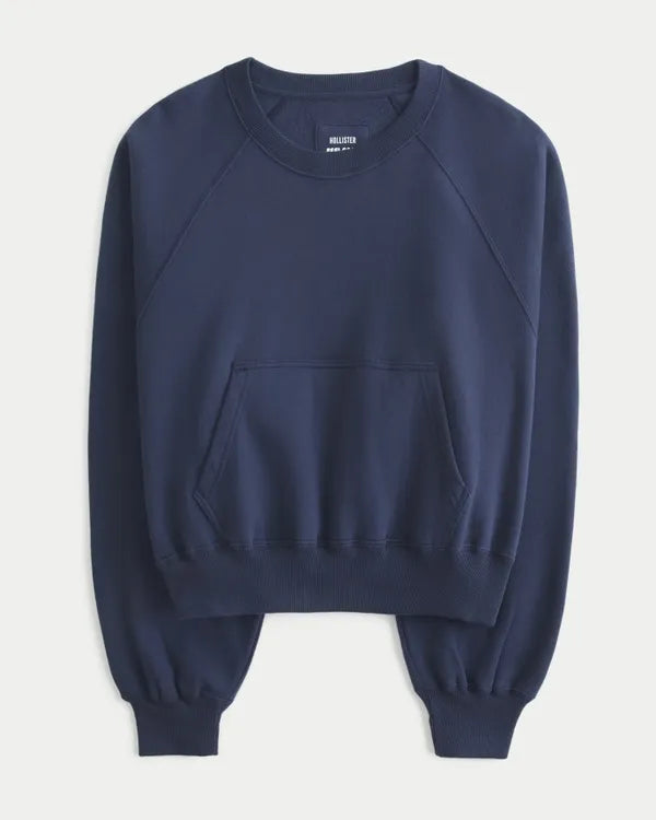 Hollister Cotton Collection Classic Raglan Crew Sweatshirt