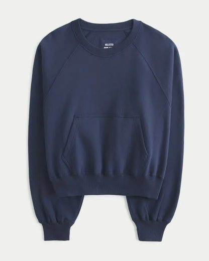Hollister Cotton Collection Classic Raglan Crew Sweatshirt