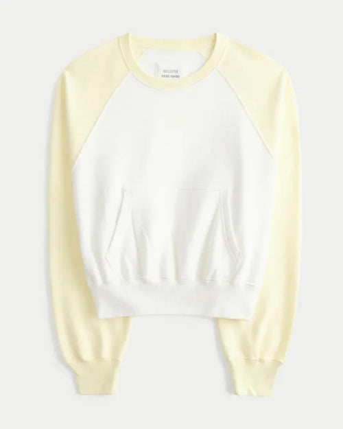 Hollister Cotton Collection Classic Raglan Crew Sweatshirt