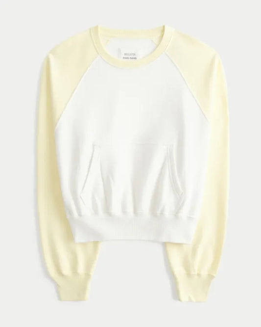 Hollister Cotton Collection Classic Raglan Crew Sweatshirt