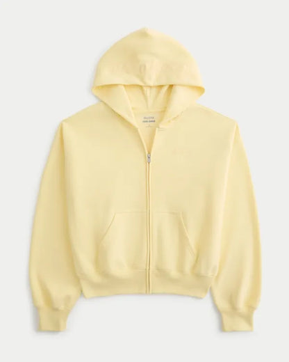 Hollister Feel Good Zip-Up Logo Graphic Hoodie
