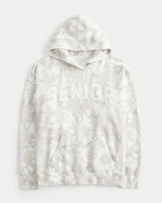 Hollister Feel Good Oversized Senior Graphic Camo Hoodie