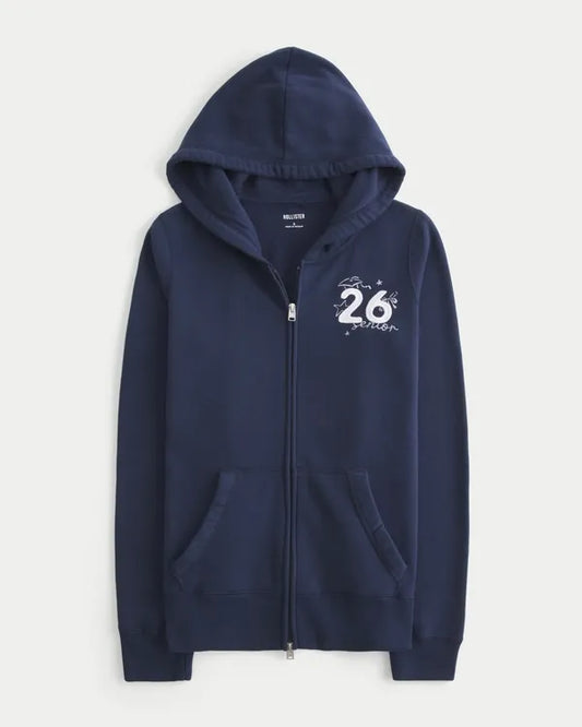 Hollister Feel Good Zip-Up Senior '26 Graphic Hoodie