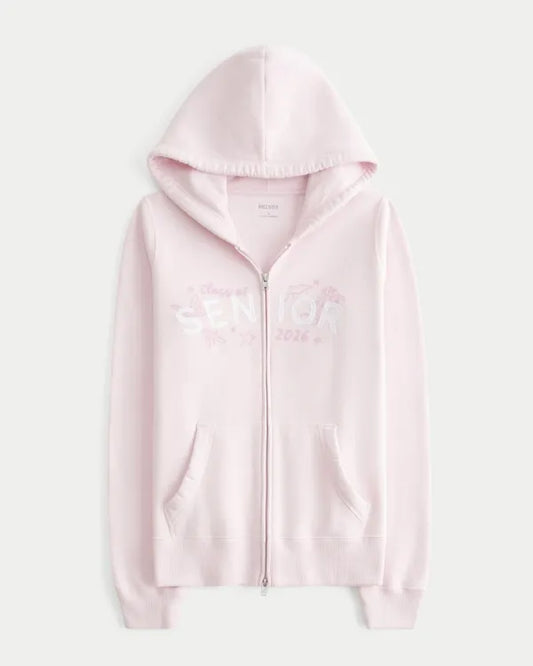Hollister Feel Good Zip-Up Senior '26 Graphic Hoodie