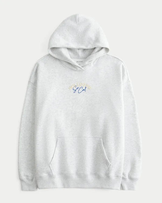 Hollister Feel Good Oversized Logo Graphic Hoodie