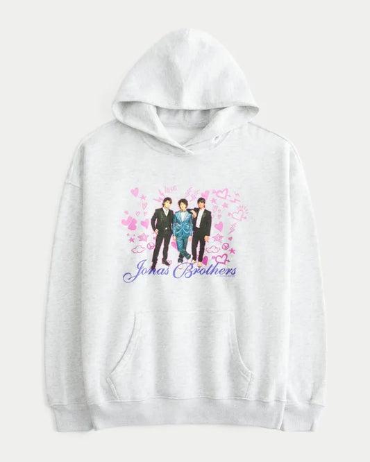 Oversized Jonas Brothers Graphic Hoodie