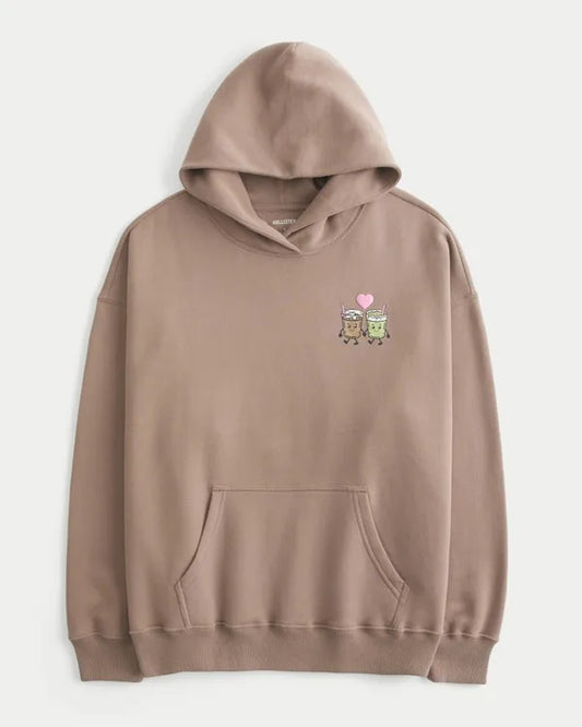 Hollister Feel Good Oversized Latte Graphic Hoodie