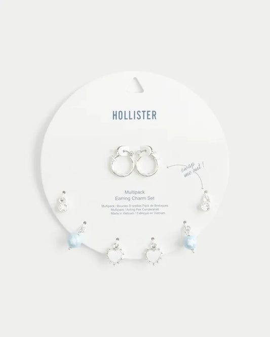 Silver Interchangeable Charm Earring Set