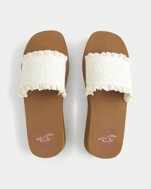 Eyelet Platform Sandals