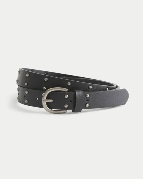 Studded Skinny Faux Leather Belt