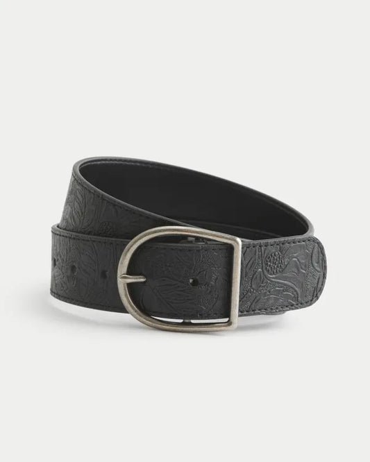 Embossed Faux Leather Belt