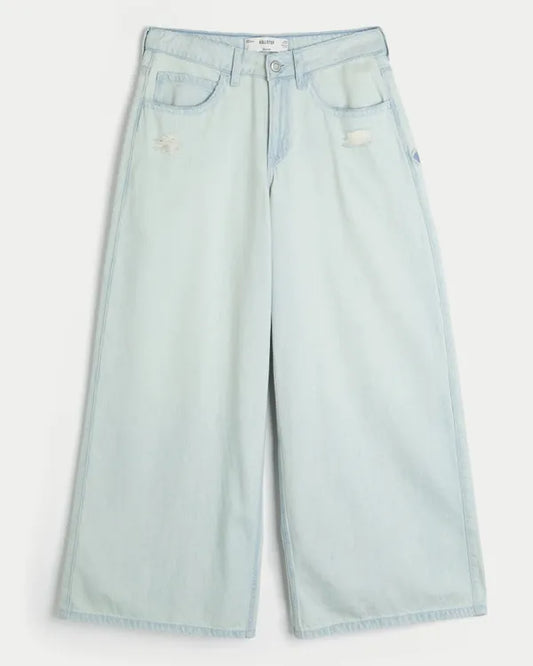 Ultra Low-Rise Distressed Floral Graphic Drapey Beyond Baggy Jeans