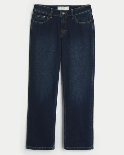 Mid-Rise Ankle Straight Jeans
