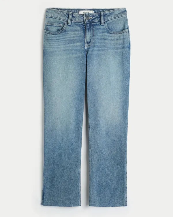 Mid-Rise Ankle Straight Jeans
