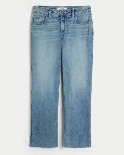Mid-Rise Ankle Straight Jeans