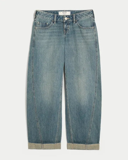 Ultra Low-Rise Barrel Jeans