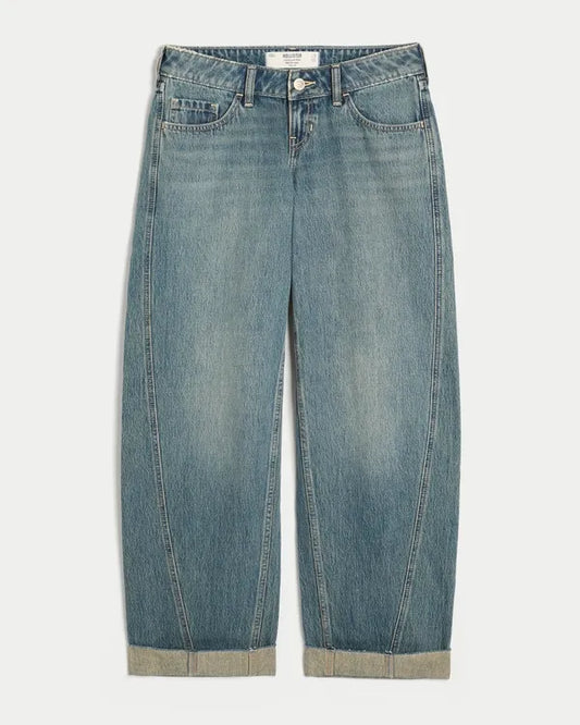 Ultra Low-Rise Barrel Jeans