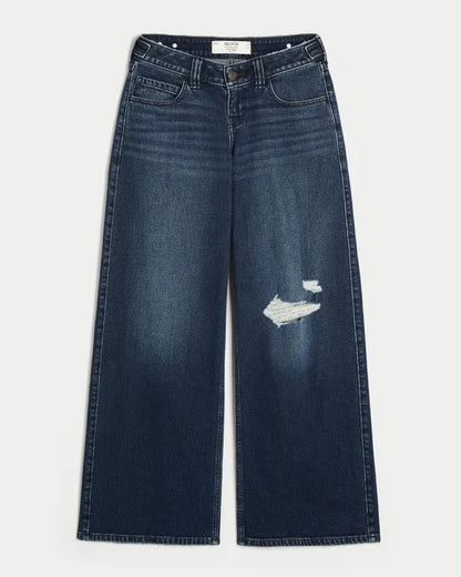 Hollister Andi Adjustable Ultra Low-Rise Cherry Pocket Super Baggy Jeans