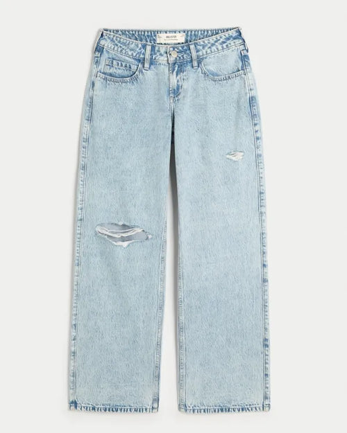 Curvy Low-Rise Ripped Baggy Jeans