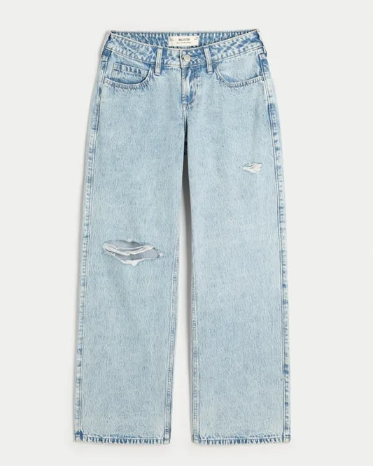 Curvy Low-Rise Ripped Baggy Jeans