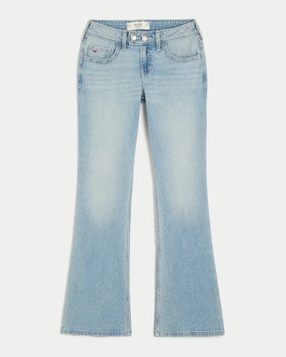 Low-Rise Tab Waist Y2K Bootcut Jeans
