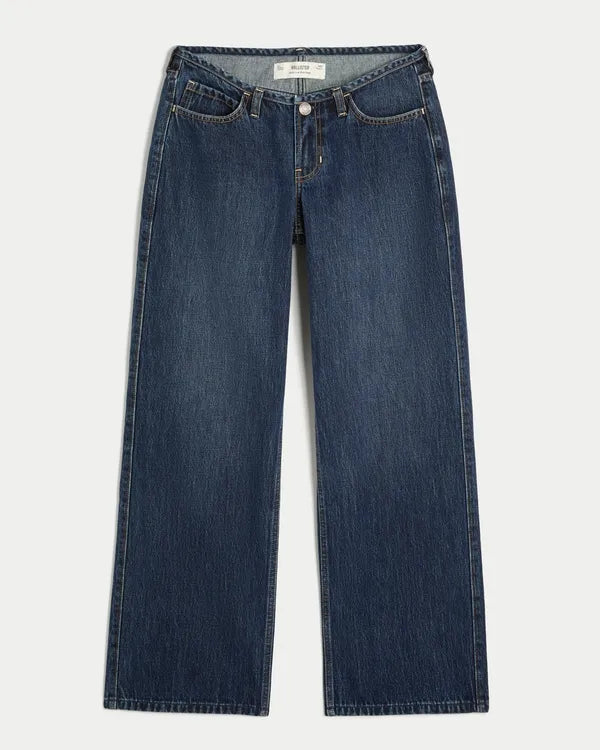 Ultra Low-Rise Mini Waistband Baggy Jeans