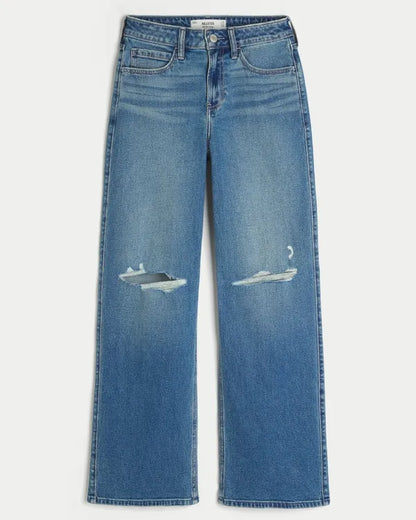 High-Rise Ripped Baggy Jeans