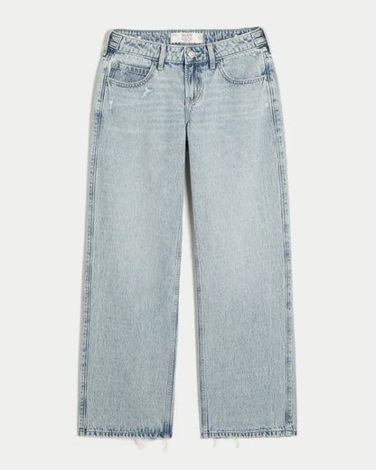 Hollister Andi Adjustable Waist Low-Rise Distressed Baggy Jeans