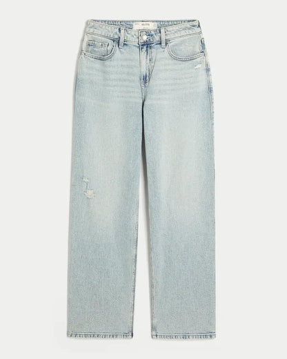 High-Rise Distressed Dad Jeans