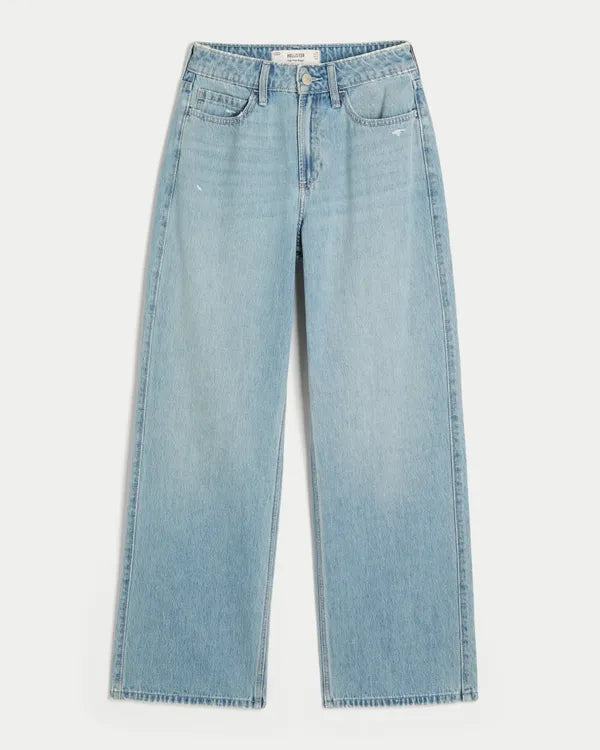Curvy High-Rise Distressed Baggy Jeans