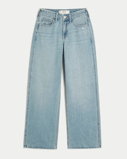High-Rise Distressed Baggy Jeans