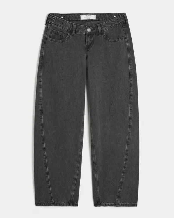 Hollister Andi Adjustable Waist Ultra Low-Rise Barrel Jeans