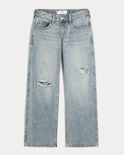 Hollister Andi Adjustable Waist Low-Rise Ripped Baggy Jeans