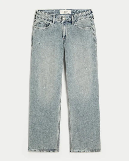 Low-Rise Distressed Dad Jeans