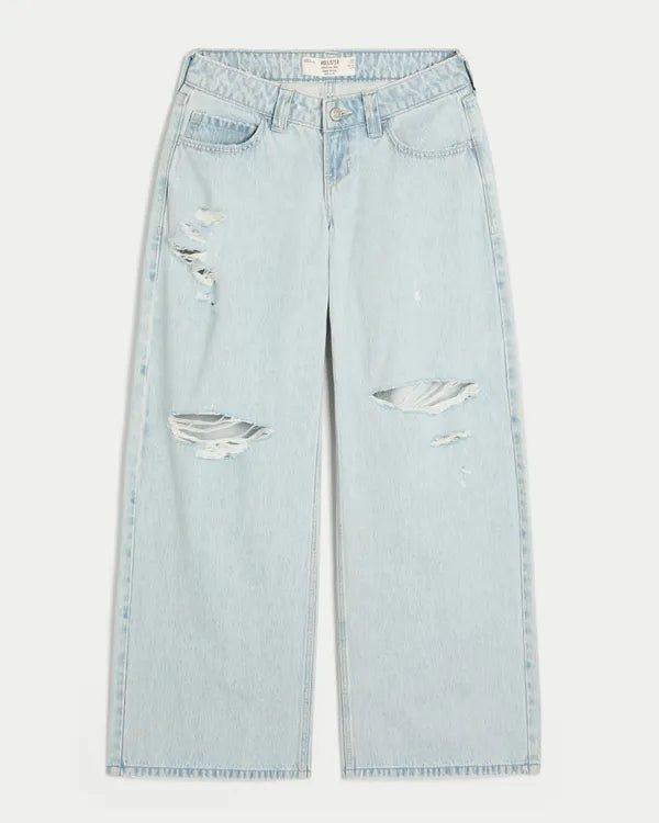 Ultra Low-Rise Ripped Super Baggy Jeans