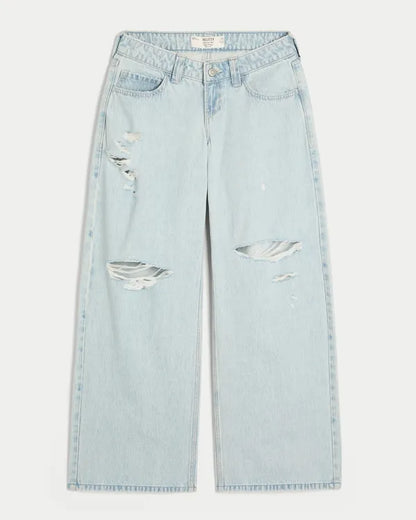 Ultra Low-Rise Ripped Super Baggy Jeans