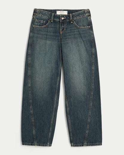 Hollister Andi Adjustable Waist Ultra Low-Rise Barrel Jeans