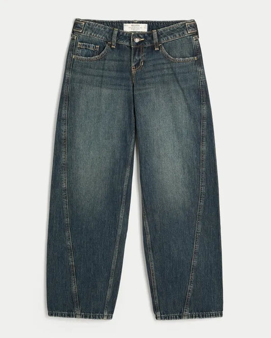 Hollister Andi Adjustable Waist Ultra Low-Rise Barrel Jeans