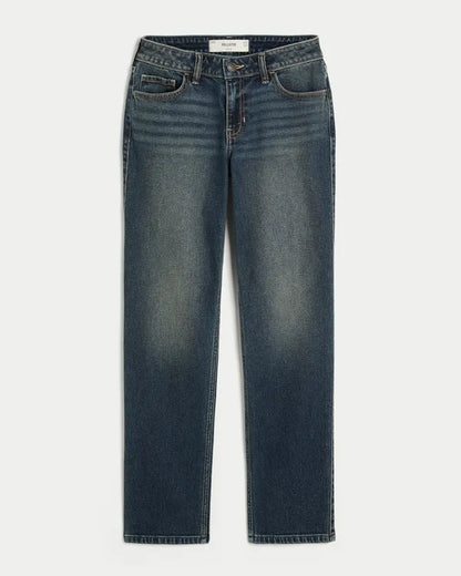Mid-Rise Straight Jeans