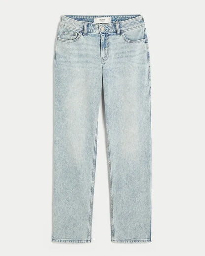 Mid-Rise Straight Jeans