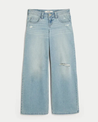 Hollister Andi Adjustable Waist Ultra Low-Rise Ripped Super Baggy Jeans