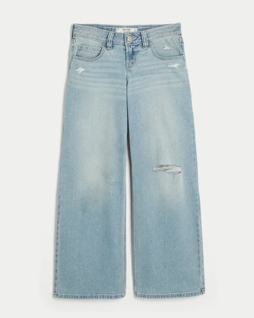 Hollister Andi Adjustable Waist Ultra Low-Rise Ripped Super Baggy Jeans