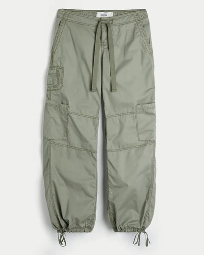Ultra Low-Rise Baggy Tie Waist Utility Pants