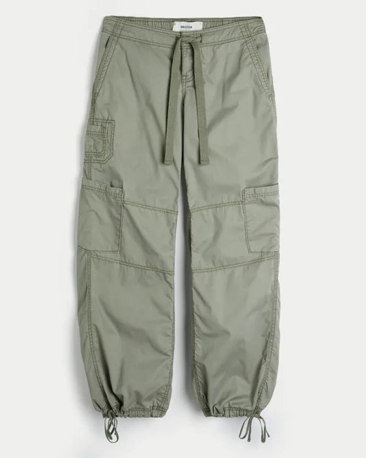 Ultra Low-Rise Baggy Tie Waist Utility Pants