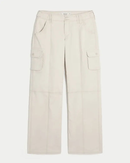 Adjustable Waist Low-Rise Baggy Cargo Pants