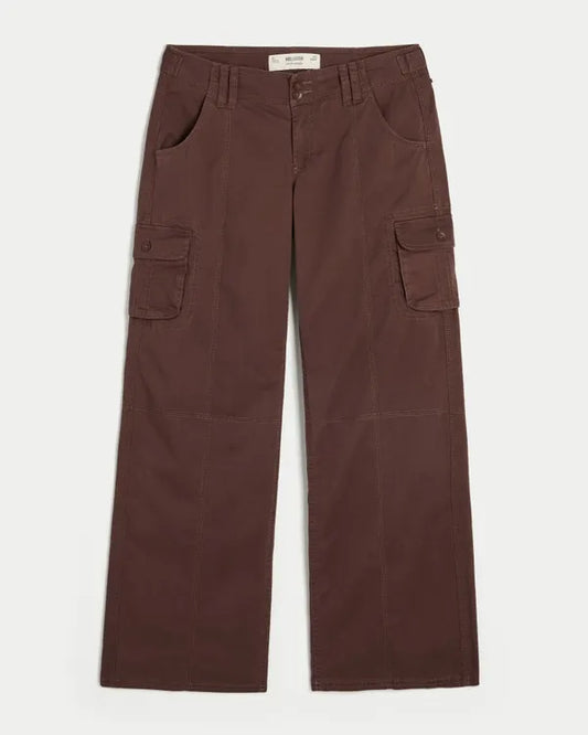 Adjustable Waist Low-Rise Baggy Cargo Pants