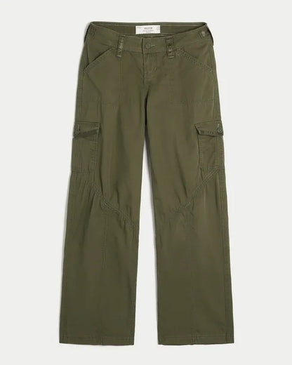 Hollister Andi Adjustable Waist Ultra Low-Rise Baggy Satin Trim Pants