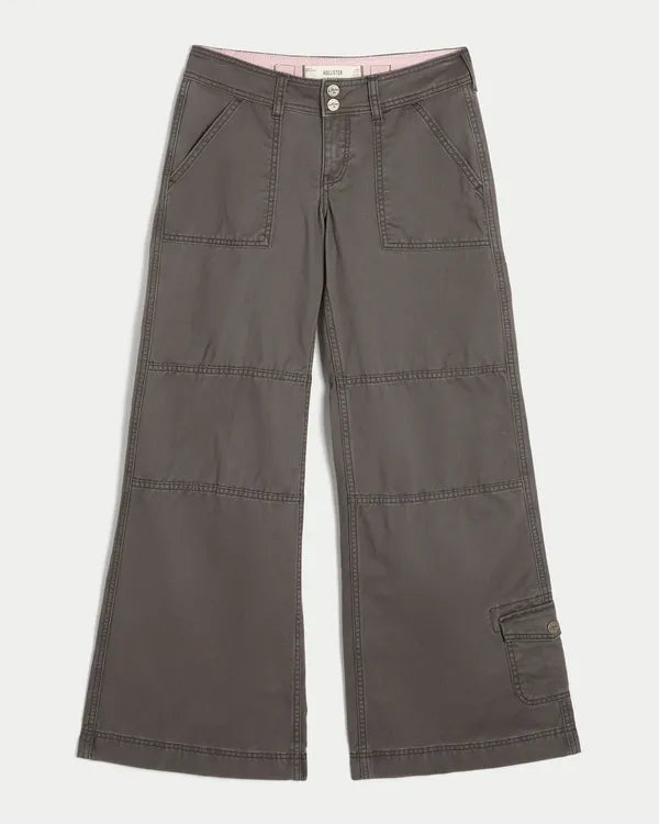 Hollister Andi Adjustable Waist Low-Rise Wide-Leg Pants