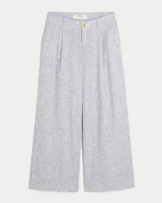 Hollister Livvy Ultra Low-Rise Linen-Blend Super Baggy Pants