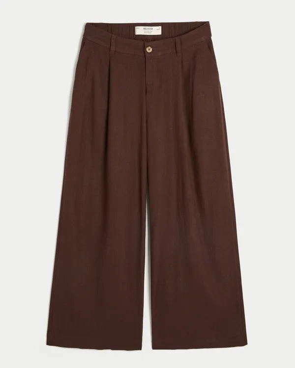 Hollister Livvy Ultra Low-Rise Linen-Blend Super Baggy Pants